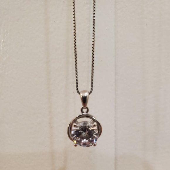 Cubic Zirconium Braided Knot Necklace - Picture 1 of 5